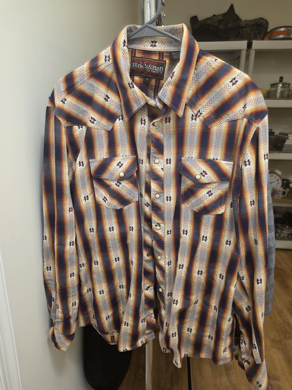 Row & Roll Men’s Multicolor Navajo-Style Button-Down Shirt